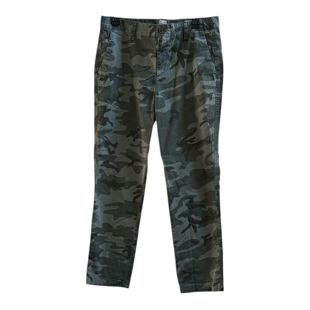 GAP Cropped Camo Chinos Pants in Olive Tones